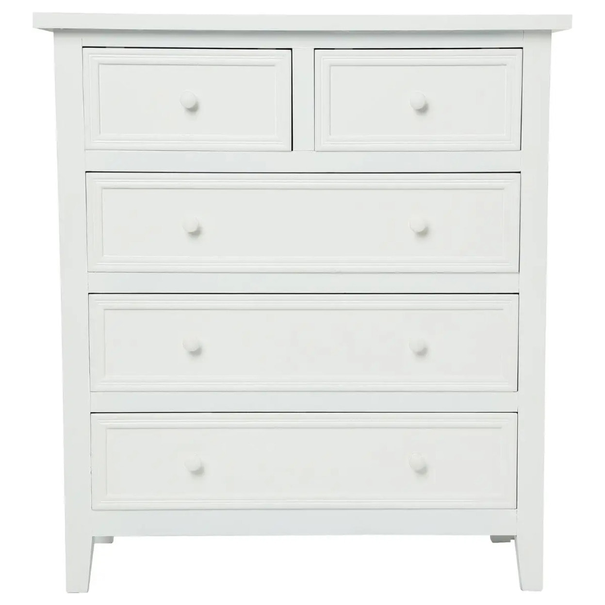 Chiffonnier "Charme" blanc 5 tiroirs