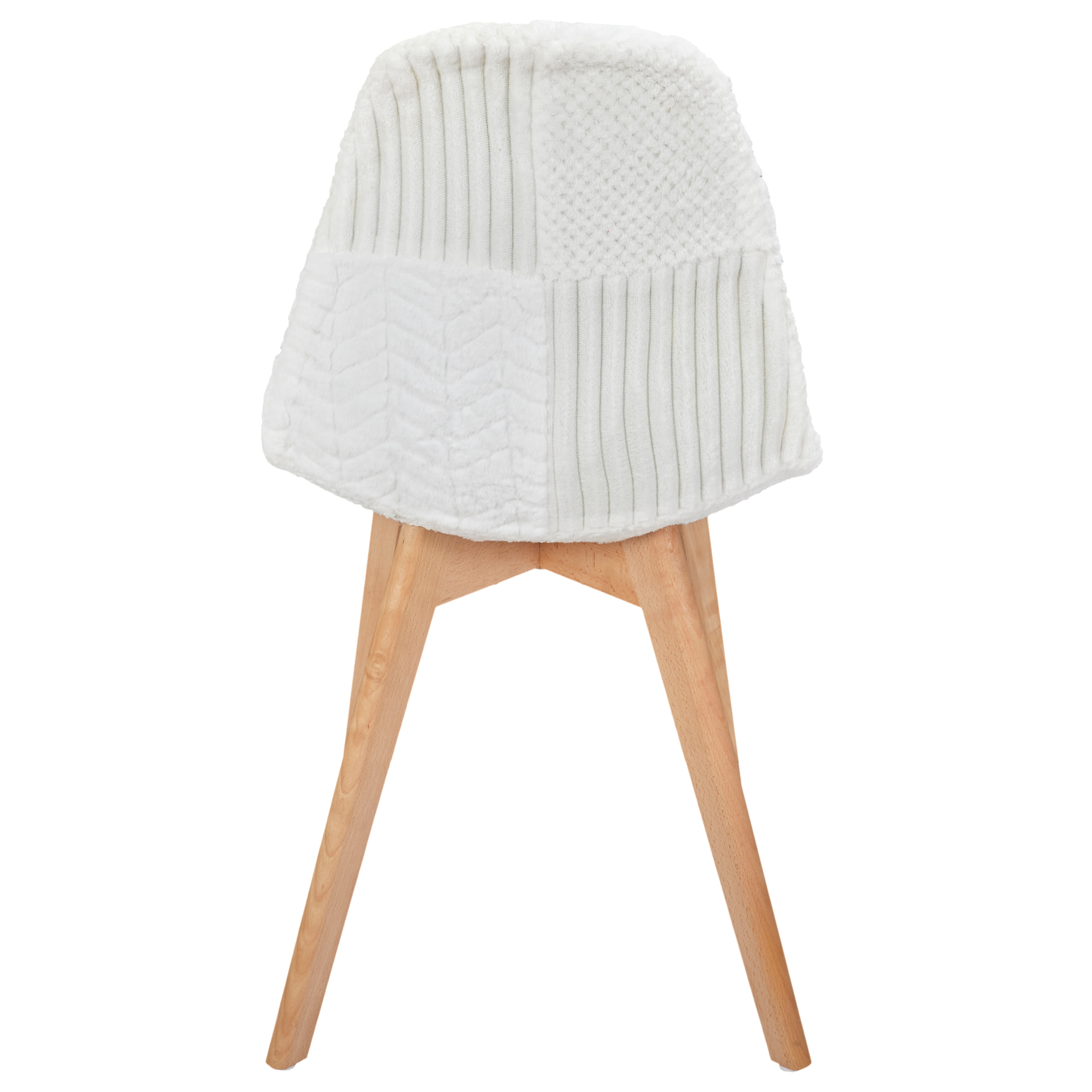 Chaise Scandinave Patchwork Blanc - Lot de 4
