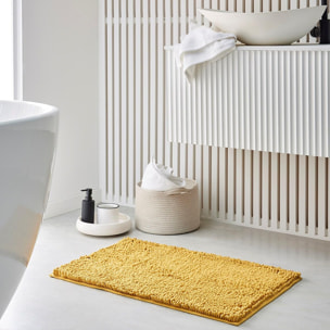 Tapis de bain mèche uni ESSENTIAL jaune