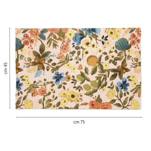 Tappeto Excelsa Fiori Frida in poliestere e cotone 45x75x0,5 cm multicolore