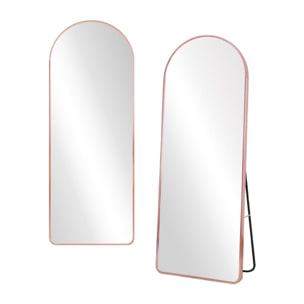 Specchio ad arco 50x160 cm da terra o parete con telaio oro rosa - Roanne