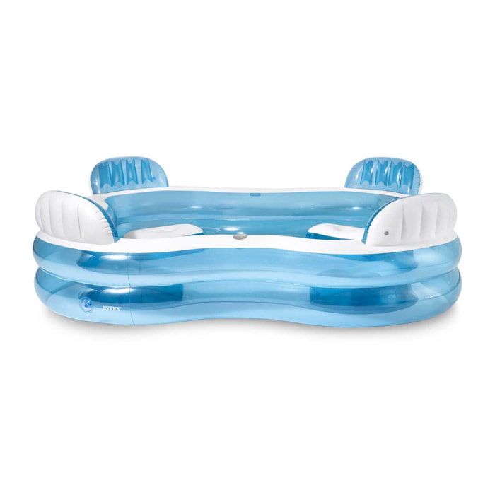 Intex Piscina Gonfiabile Family Quadrata, con Quattro Sedili, 229x229x66 cm