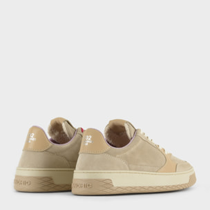 SNEAKER LOW P02 DONNA IN SUEDE E PELLE NEBBIA