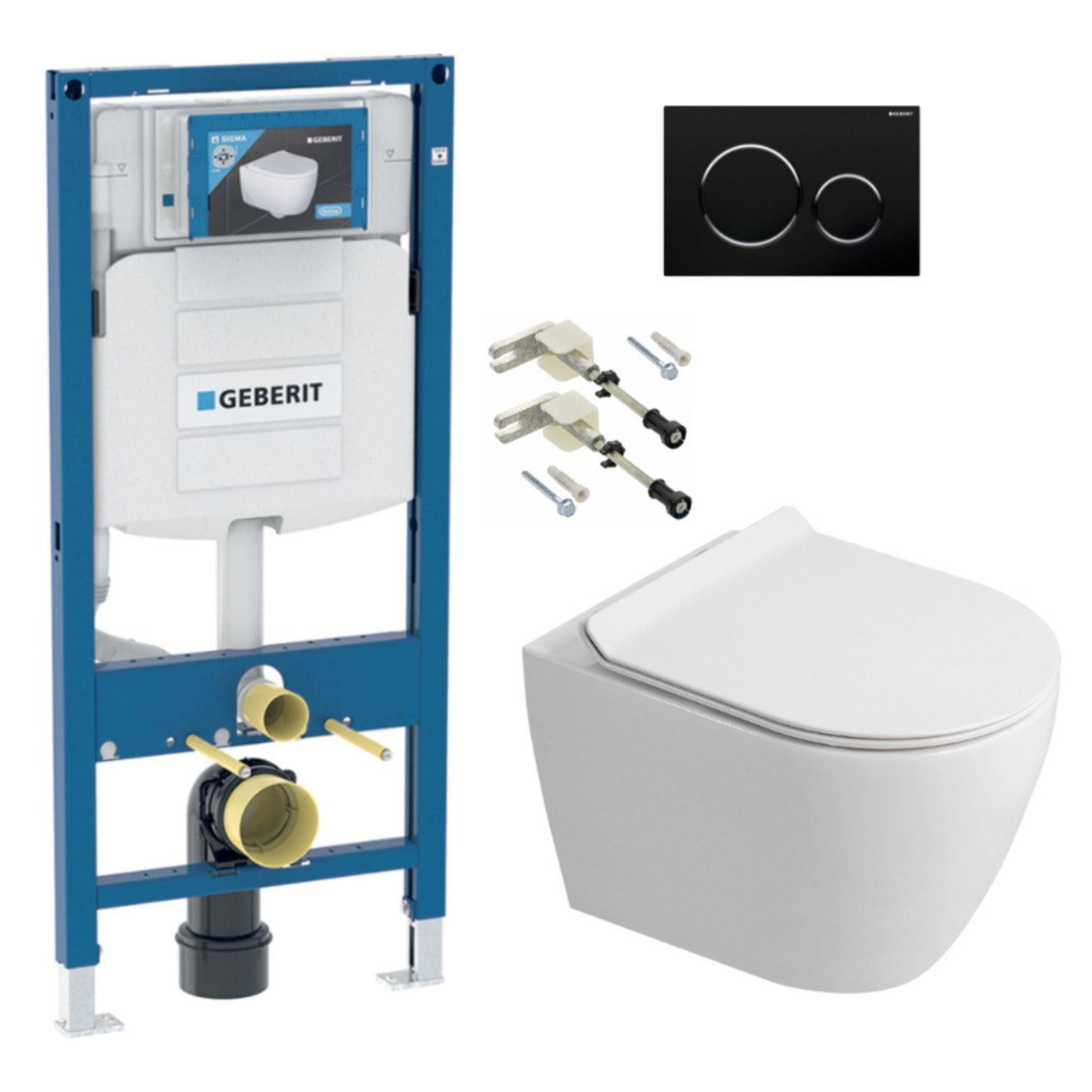 Duofix pack WC bâti-support + WC suspendu sans bride Ceramia PixL avec abattant SoftClose + plaque (GECEPXWT02-FR)