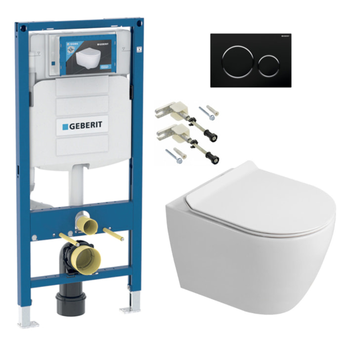 Duofix pack WC bâti-support + WC suspendu sans bride Ceramia PixL avec abattant SoftClose + plaque (GECEPXWT02-FR)