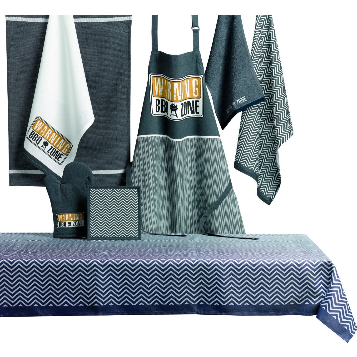 Tablier imprimé coton bbq zone