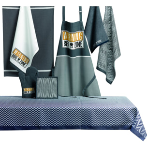 Tablier imprimé coton bbq zone