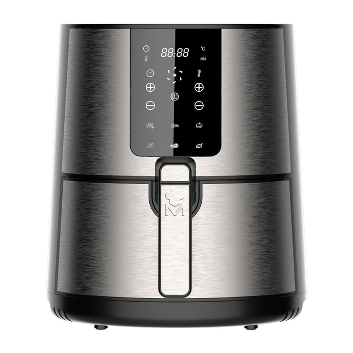 Freidora de aire rocket sin aceite de 3,6l y 1500w con pantalla led táctil y temperatura regulable masterpro