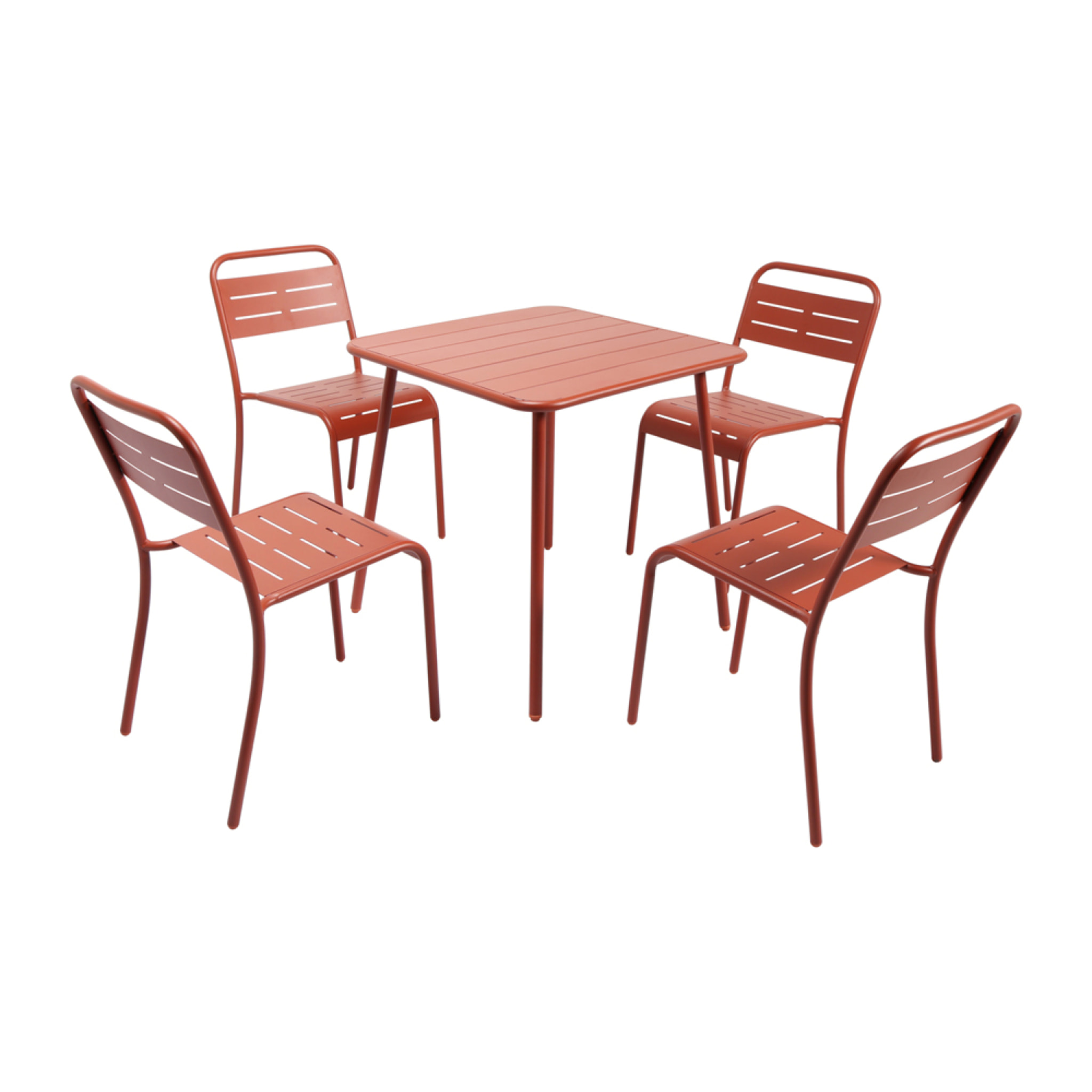 EVORA Salon de jardin repas 4 places terracotta