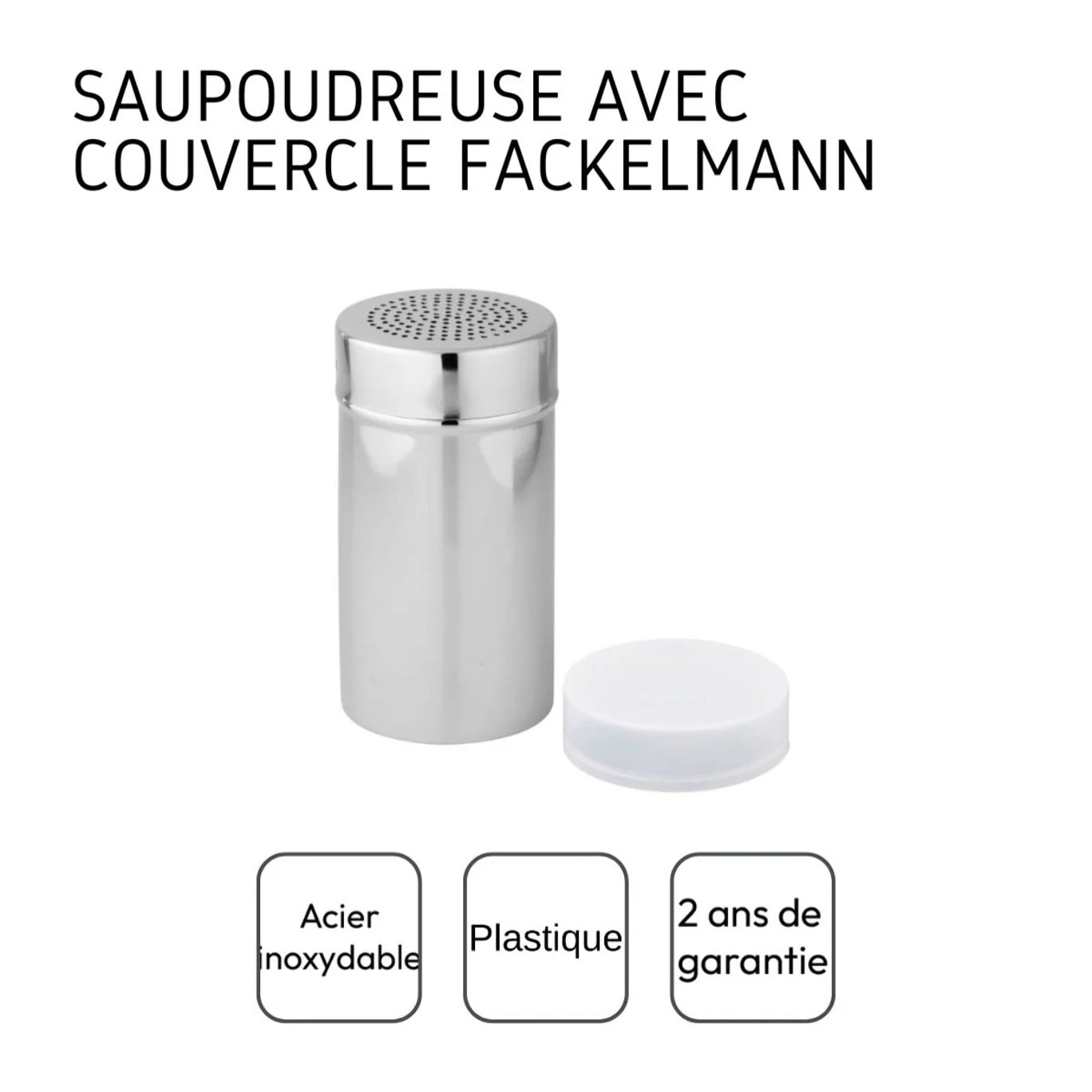 Ensemble de 2 Saupoudreuses de cuisine avec couvercle 13 cm Fackelmann Divers