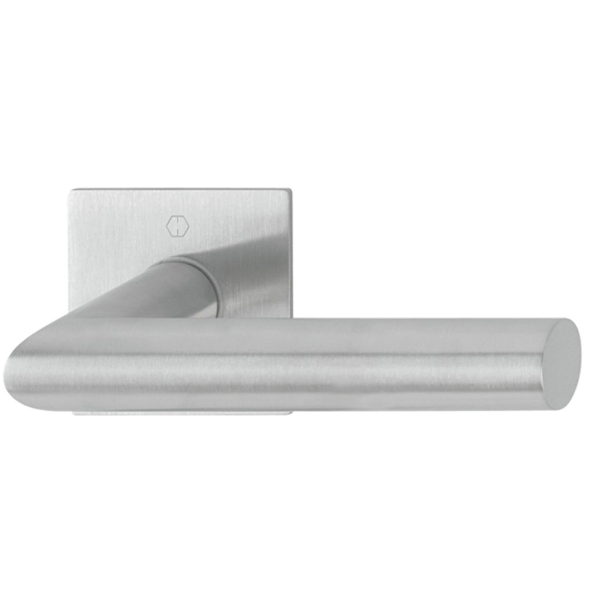 Paire de béquille sur rosace plate autocollante carrée Bec de cane Amsterdam HOPPE Inox F69 - 3478448