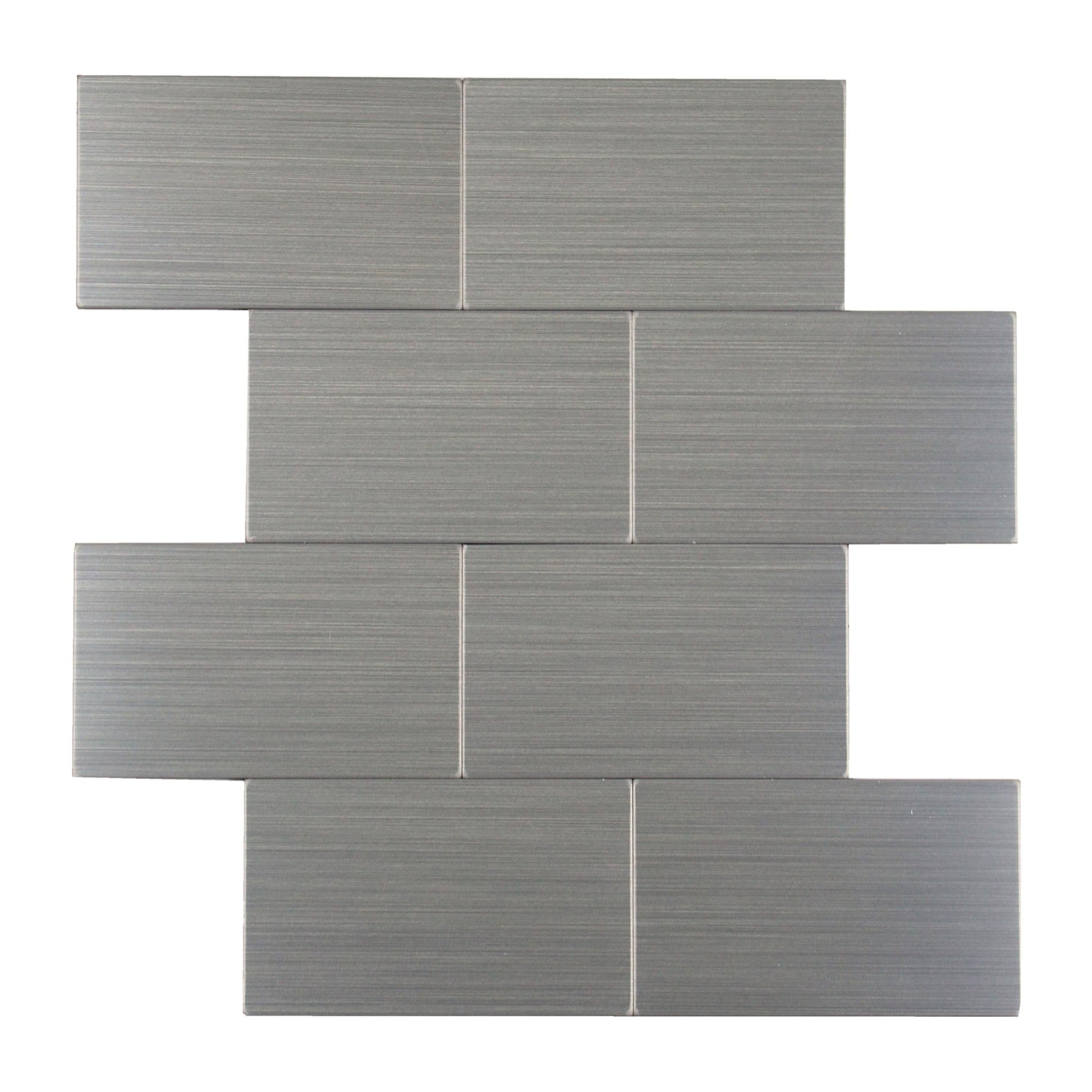 Crédence adhésive murale 3D  - Effet carrelage 4 pièces - Argent