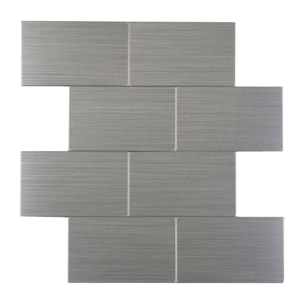 Crédence adhésive murale 3D  - Effet carrelage 4 pièces - Argent