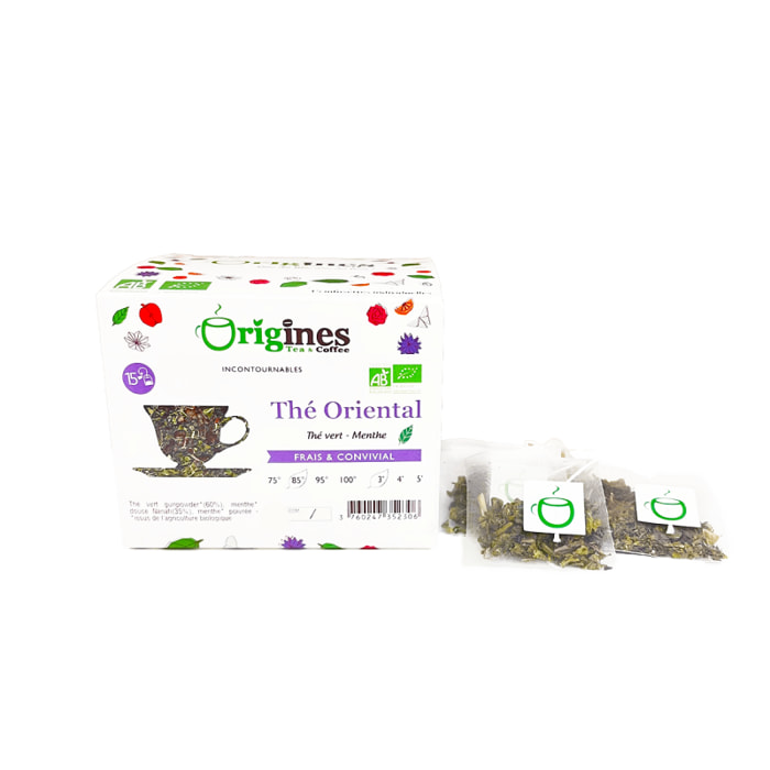 Oriental - Thé vert Bio de Chine aux 2 menthes - Infusettes 15x2g