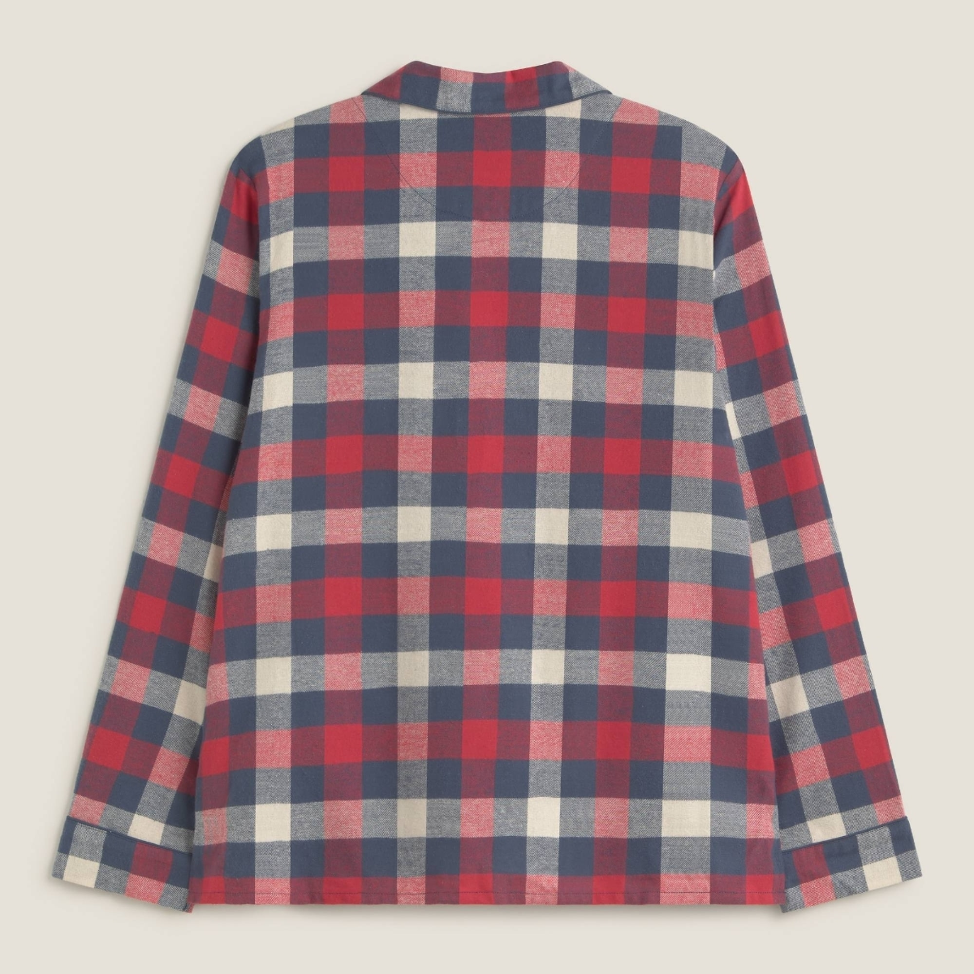 Camisa de algodón franela con cuadros Neusa color marfil crudo 100% Algodón