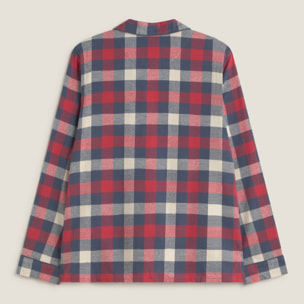 Camisa de algodón franela con cuadros Neusa color marfil crudo 100% Algodón
