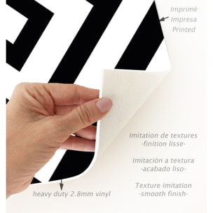 Alfombra de vinilo Axel 100x133 cm - PVC antideslizante, vinilica para cocina o salón, lavable, estilo geométrico