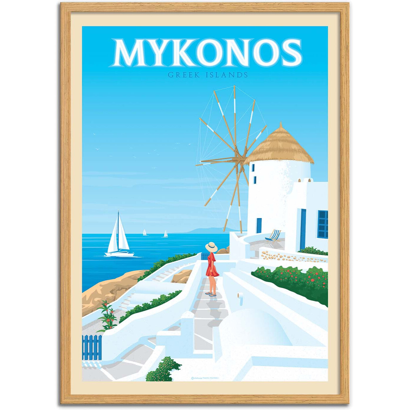 Affiche - Mykonos - Olahoop Travel Posters