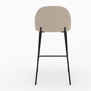 Lot de 2 chaises pour îlot central en tissu bouclé beige 66 cm - Karl