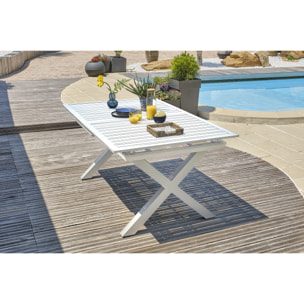 FLORIDE - Table de jardin en aluminium blanc