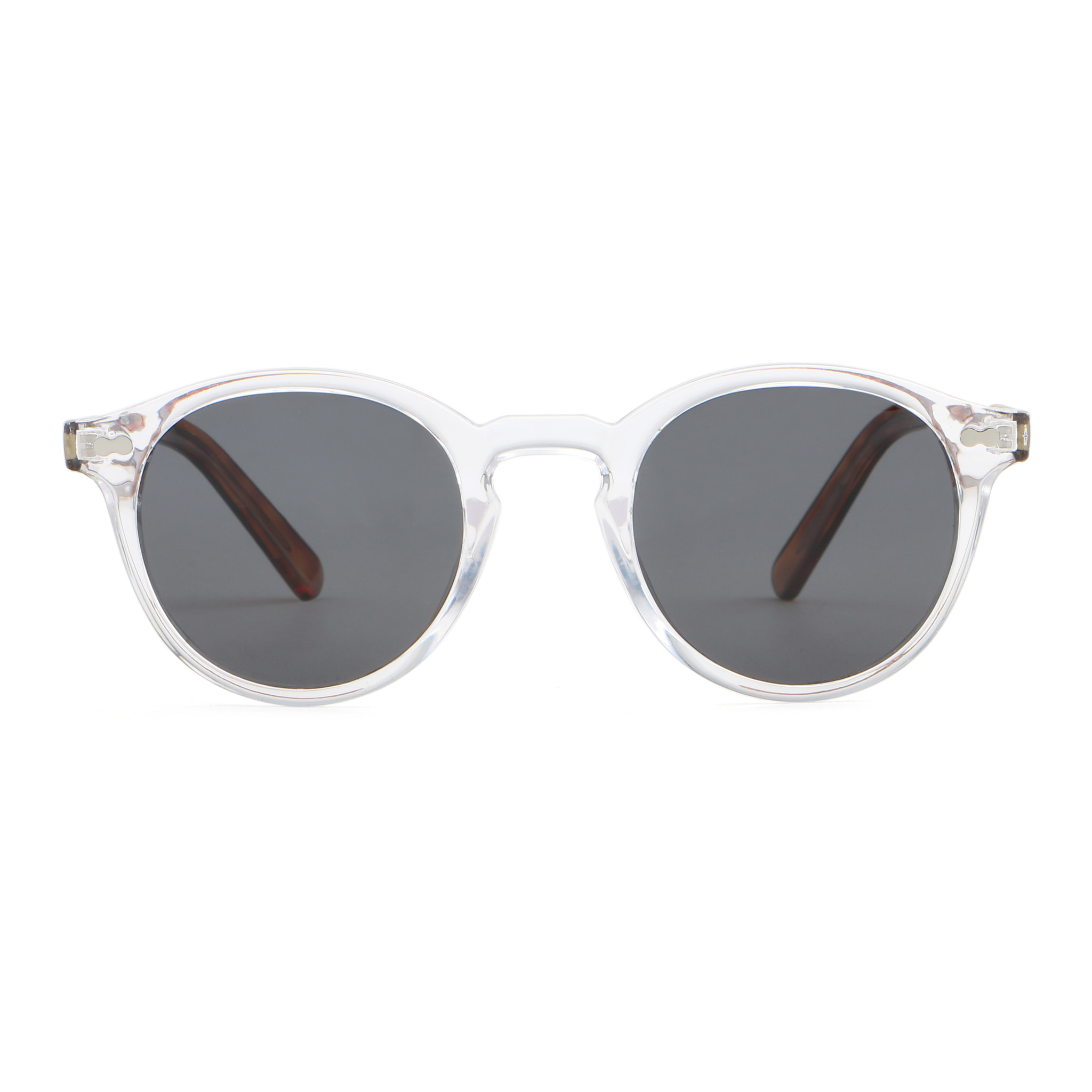 Gafas de sol OCEAN BOWIE - Blanco transparente mate con patillas en carey y / Ahumada