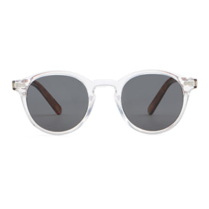 Gafas de sol OCEAN BOWIE - Blanco transparente mate con patillas en carey y / Ahumada