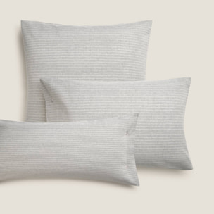 Funda de almohada de franela a rayas Gafray color gris Franela de algodón