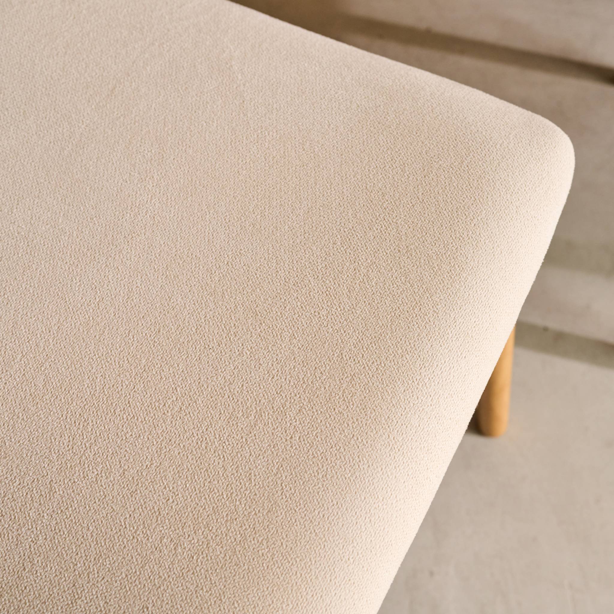 Chaise vintage bois d'hévéa et tissu (lot de 2) ATHENA