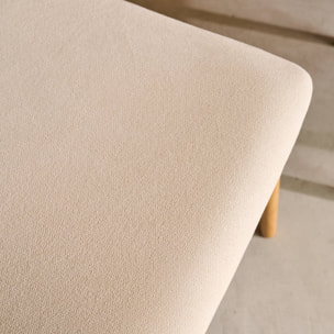 Chaise vintage bois d'hévéa et tissu (lot de 2) ATHENA