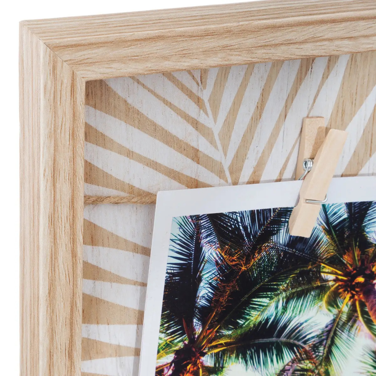 Porte - photos - bois et corde - 48x48 cm