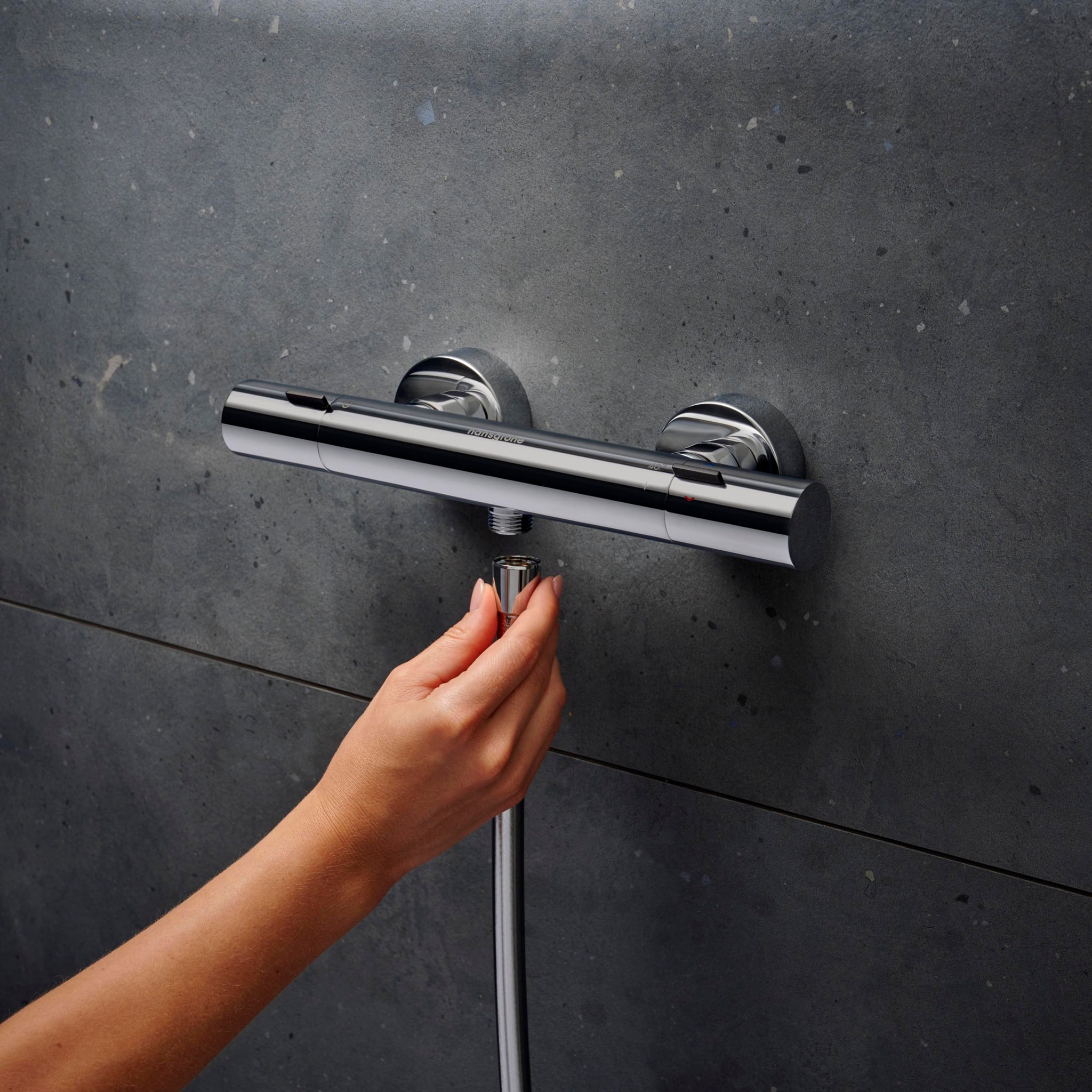 Mitigeur thermostatique douche C3 Ecostat Fine, Chromé