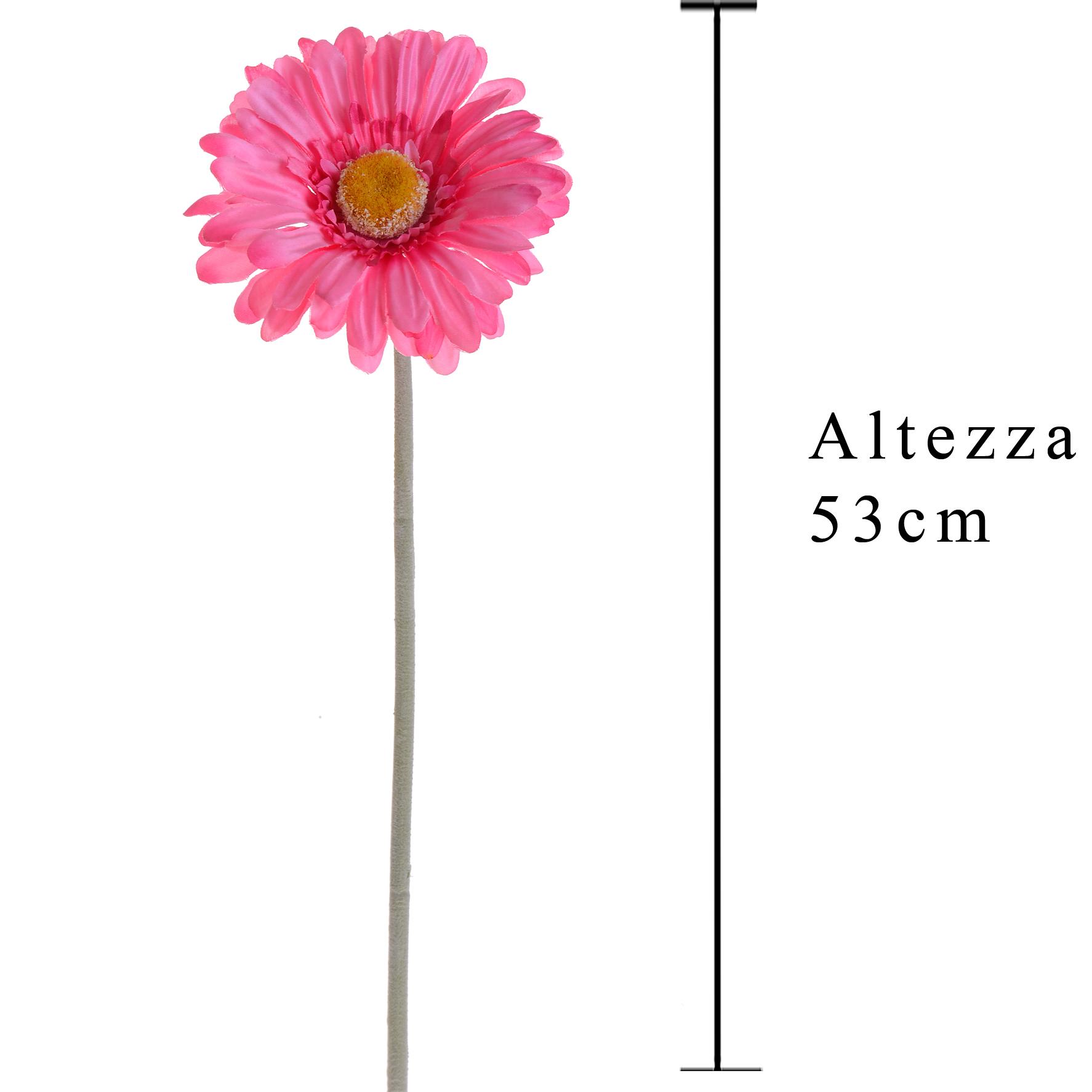 Fiore Di Gerbera. Altezza 53 Cm - Pezzi 24 - 10X53X10cm - Colore: Rosa - Bianchi Dino - Fiori Artificiali