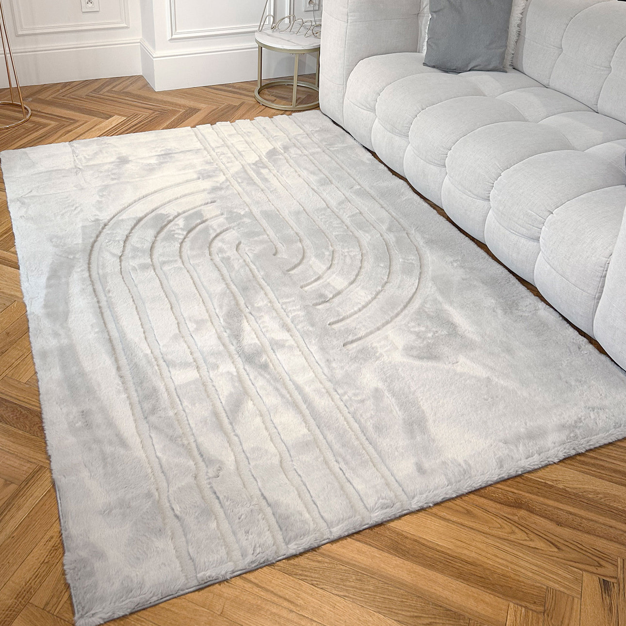 ALASKA - Tapis doux à motif graphique gris
