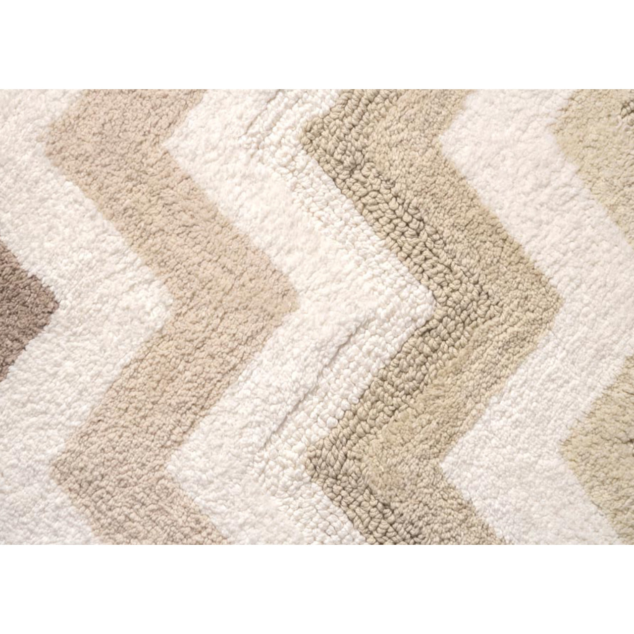 Tappeto Bagno Super Assorbente E Antiscivolo Fantasia Zig Zag Modello Corner Naturale