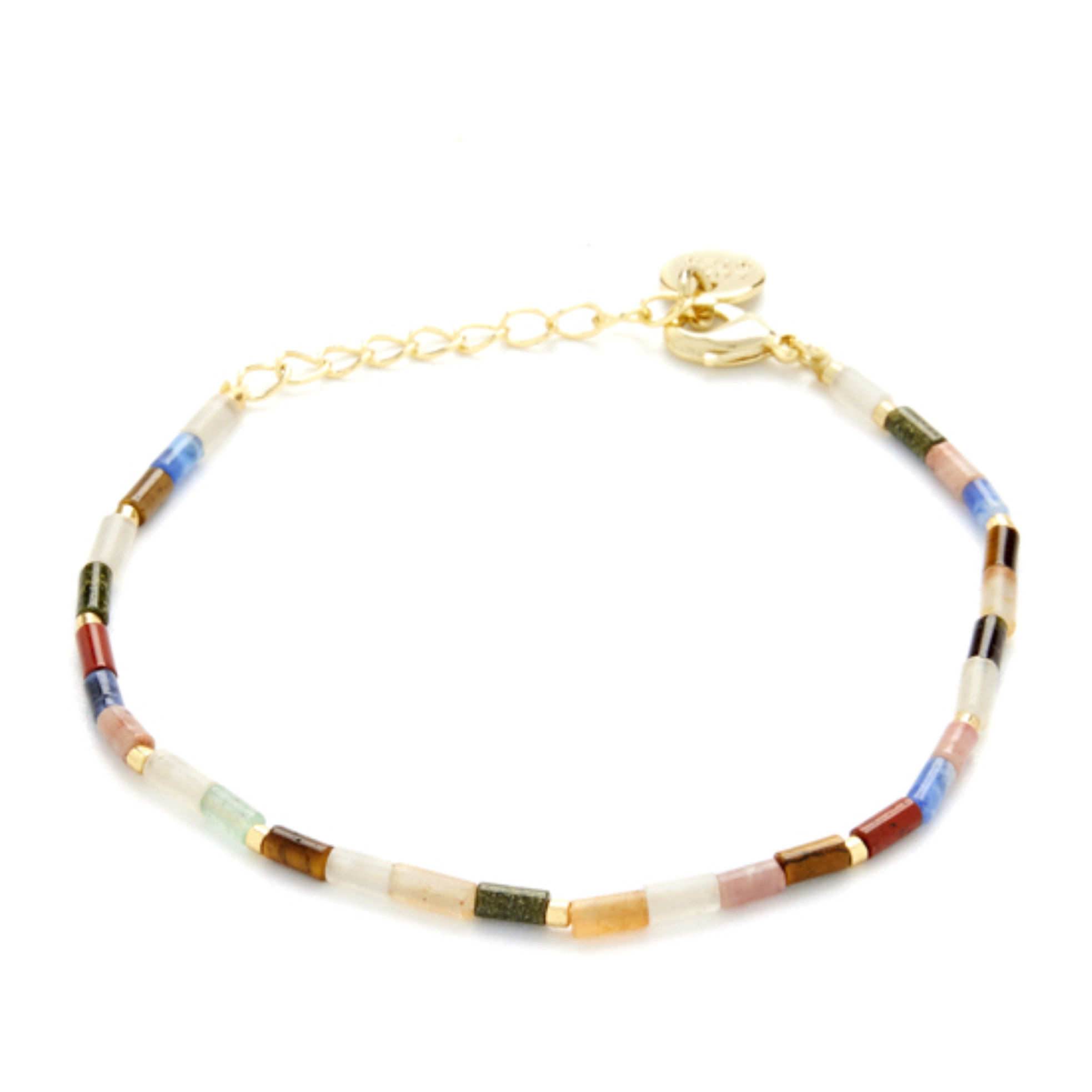 Pulsera de Turmalina Multicolor acabada en oro amarillo de 18K