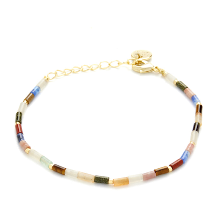 Pulsera de Turmalina Multicolor acabada en oro amarillo de 18K