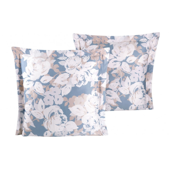 Lot de 2 Taies d'oreiller satin de coton imprimé