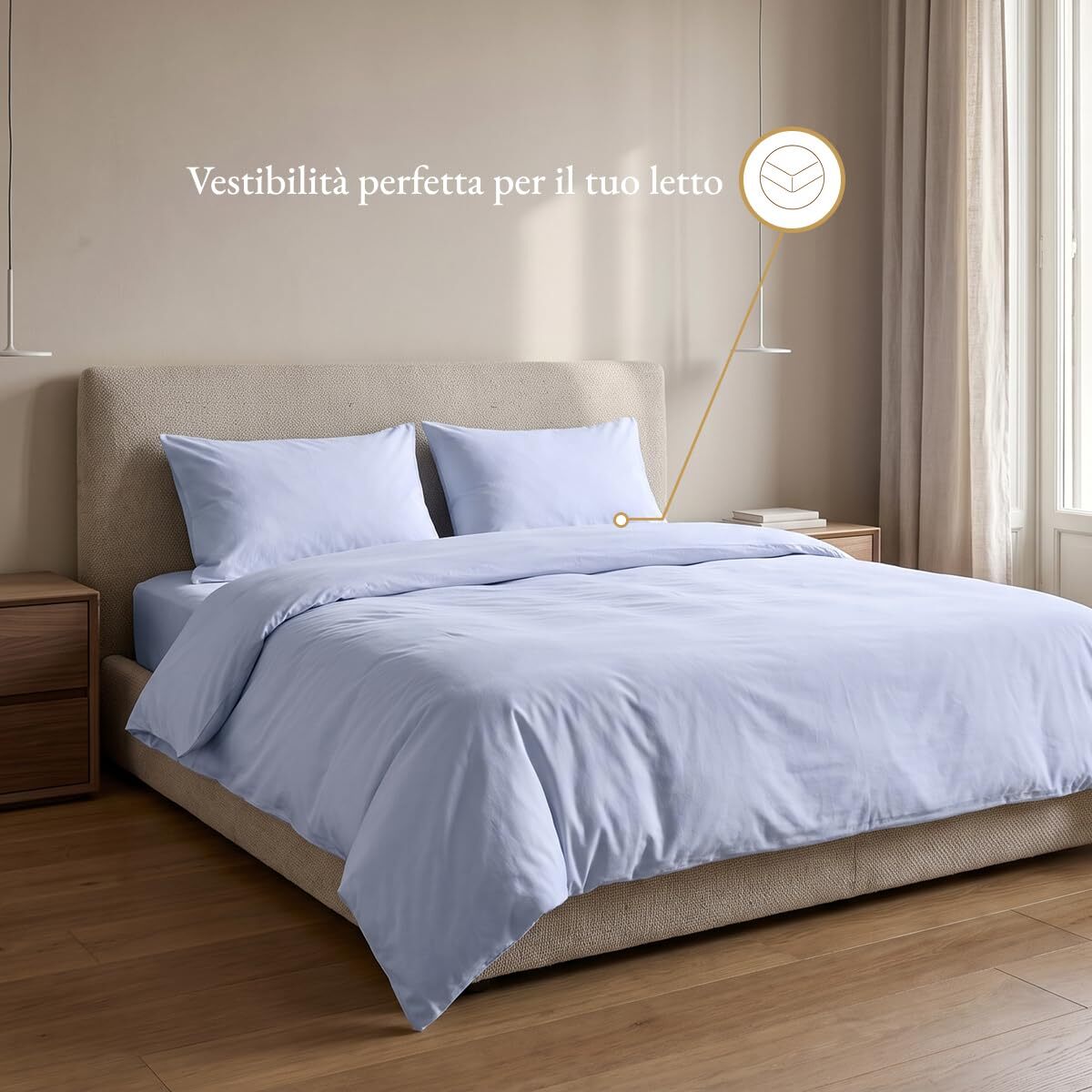 Parure copripiumino in cotone - Azzurro