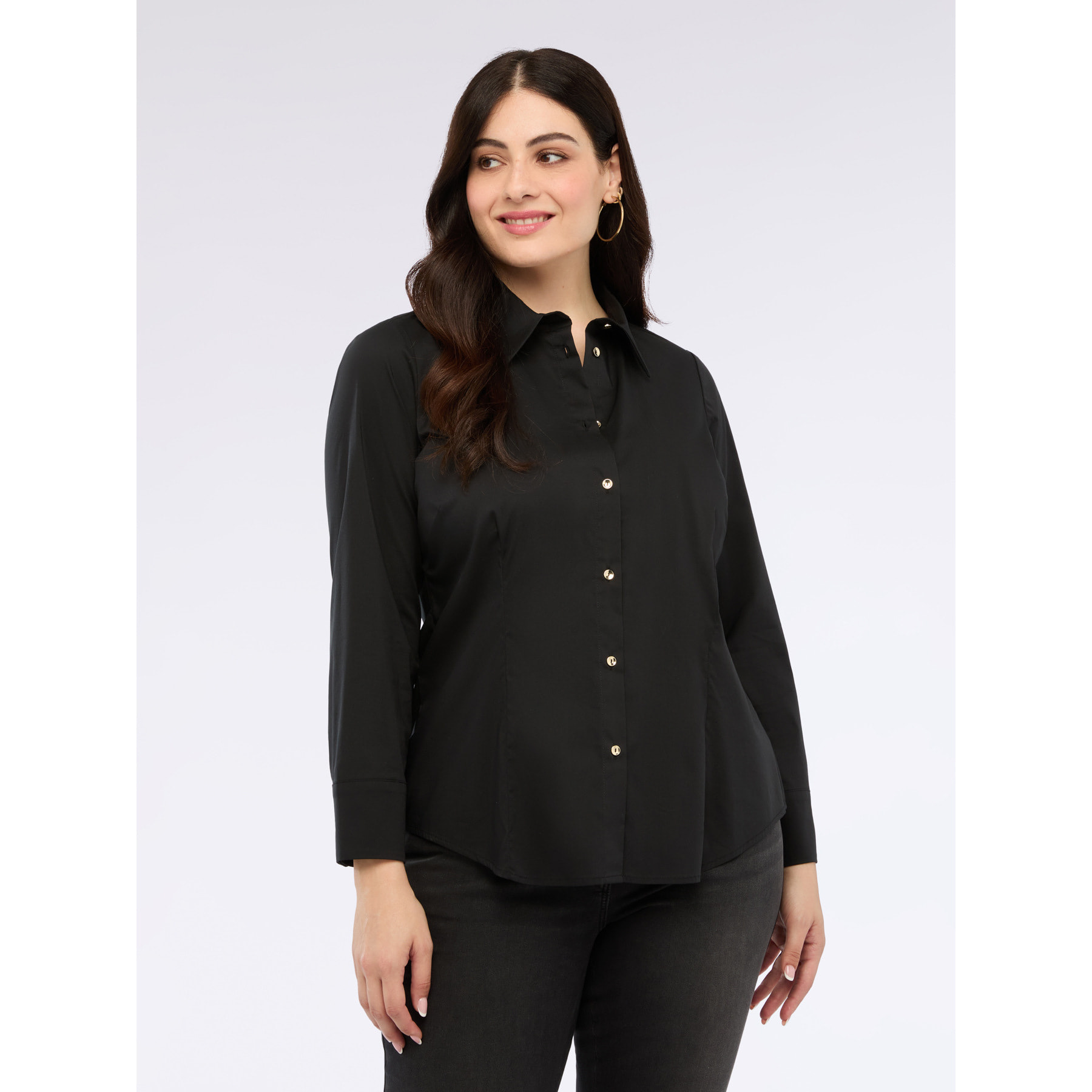 Fiorella Rubino - Camisa de algodón elástico - Negro