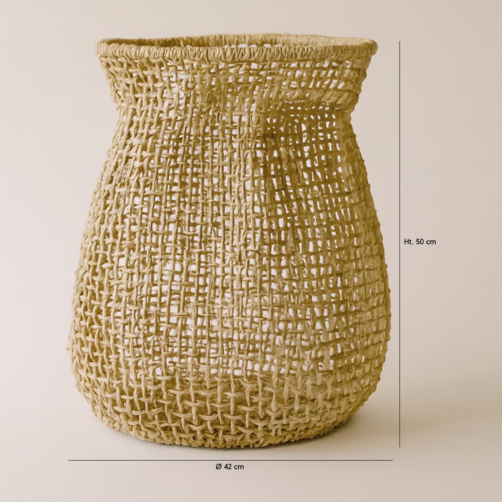 Panier/cache-pot en fibre naturelle h50cm