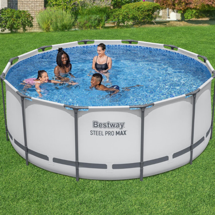 Bestway Piscine hors sol tubulaire ronde Bestway Steel Pro Max 366 x 122 cm gris clair sans accessoires