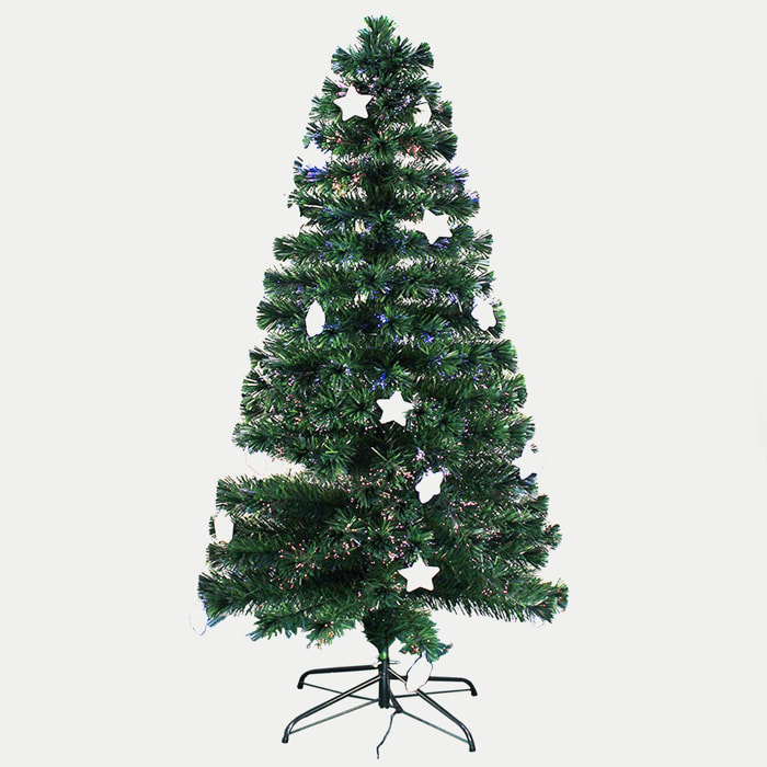 ALBERO IN FIBRA OTTICA CON STELLA CON LUCE 120CM