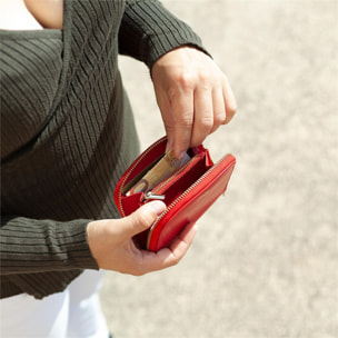 Monedero Piel Mujer Jaslen Georgia Rojo