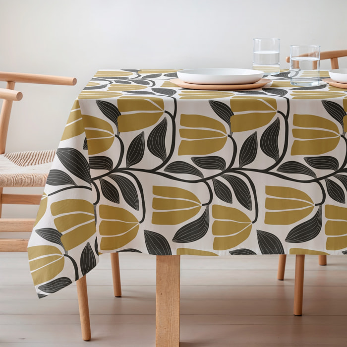 Nappe imprimée anti-tâches NEKANE MUSTARD