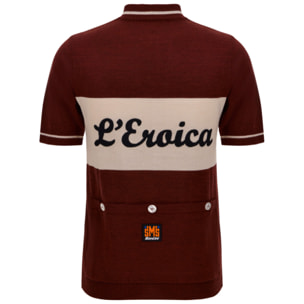 Eroica Vino - Maglia Lana Maniche Corte - Bordeaux - Uomo