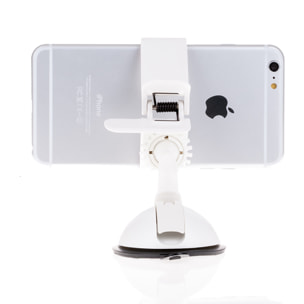 DAM Supporto da Auto a Ventosa con Morsetto Universale 10x7x12 Cm. Colore bianco