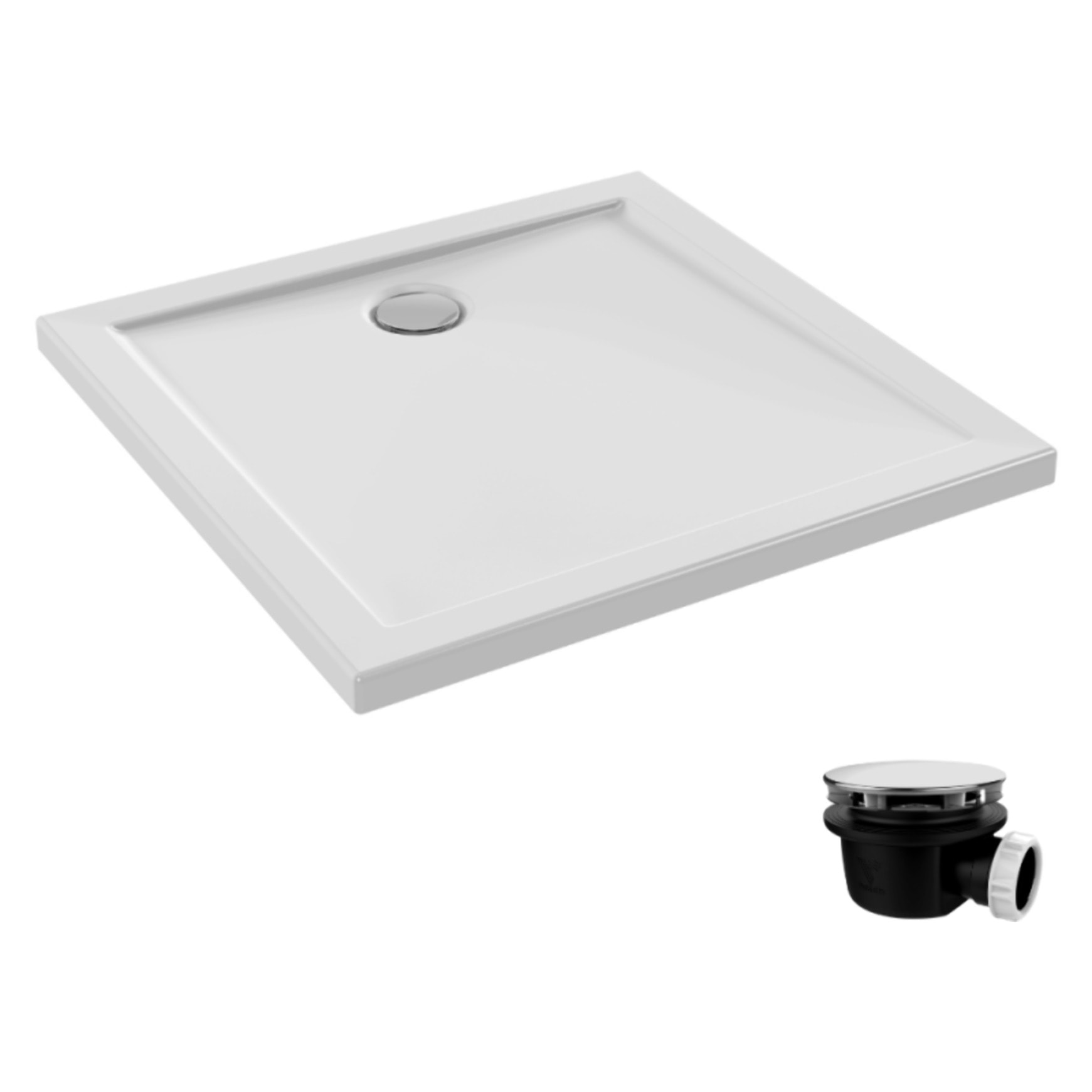 Receveur de douche 90 x 90 Gaspard céramique carré avec bonde