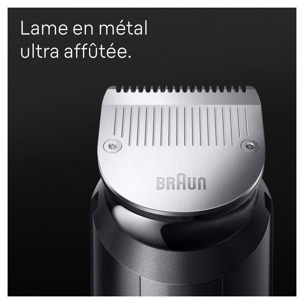 Braun Tondeuse 10 en 1 - Kit pour Barbe, Cheveux, Corps - Series 7 MGK7421 - Noir/Bleu