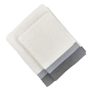 Set Spugna VARAZZE 2 Pezzi: Viso+Ospite - Bianco - 450 gr/m² - Puro Cotone