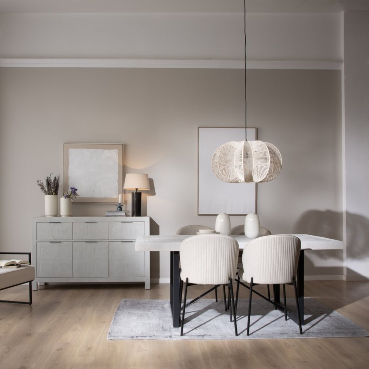 Table à manger Cuzco -bois massif d'araucaria-couleur blanc  wild 186 x 76 x 100 cm